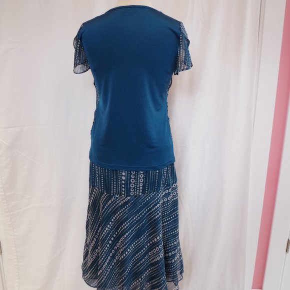 UEL 2 Piece Chiffon/Stretch Knit Top/Skirt Set NEW- Sz. 8 - Picture 7 of 9